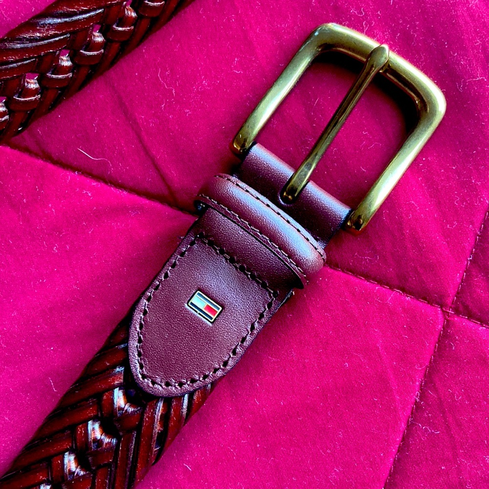 Men’s braided leather belt